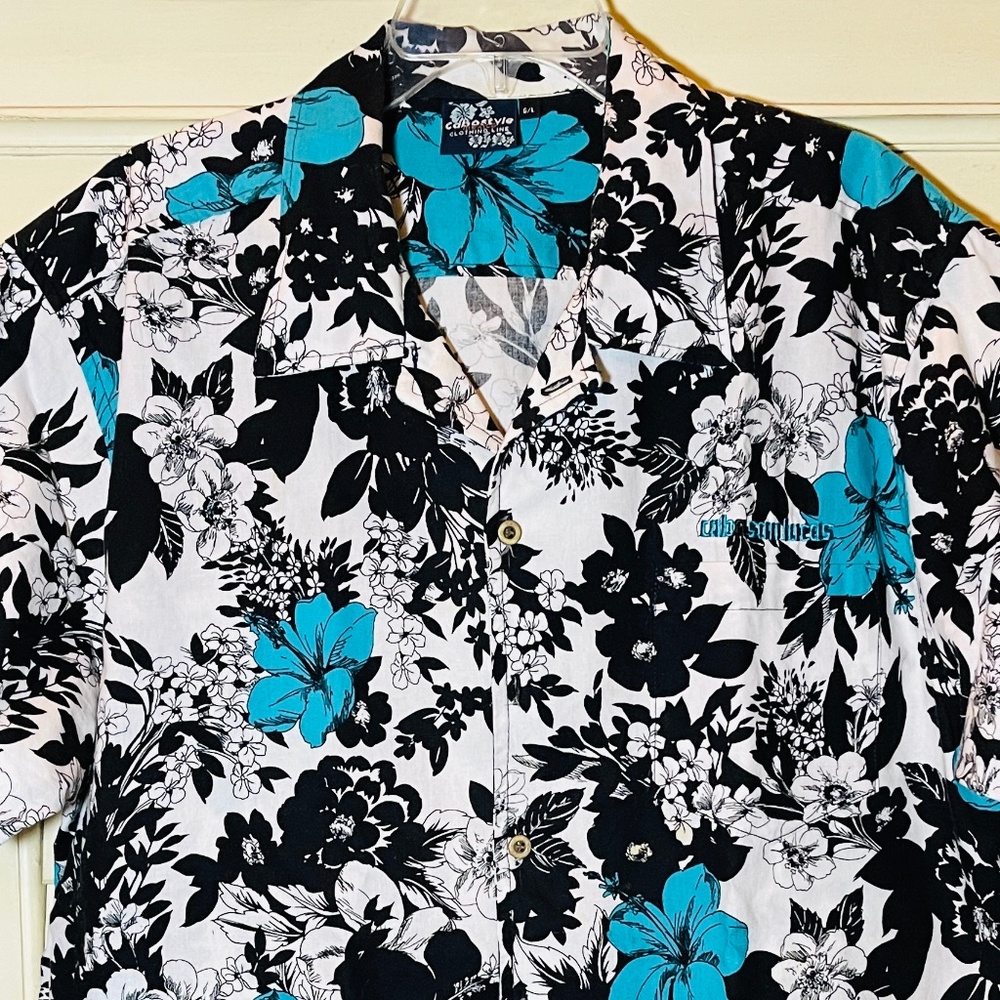 Cabostyle San Lucas Mens Hawaiian Button Down Casual Beach Party Shirt